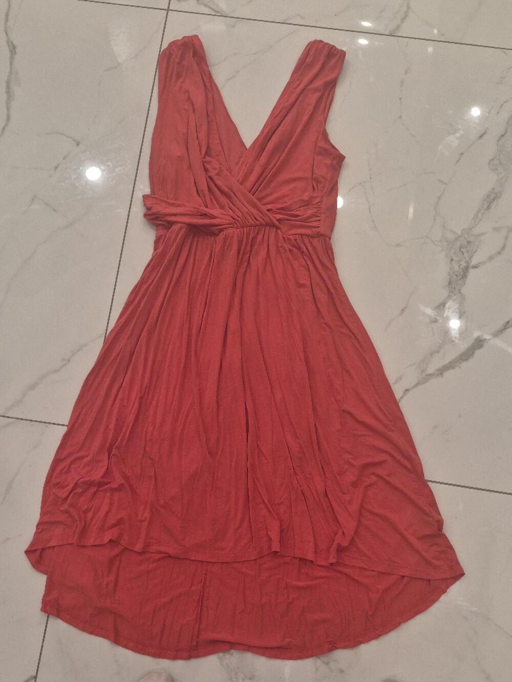 AGB Coral Twist-Waist Maxi Dress Nwot